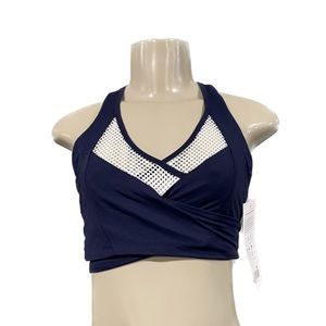 Tonic Activewear Navy Blue Mesh Accent Sports Bra - Comfortable Support